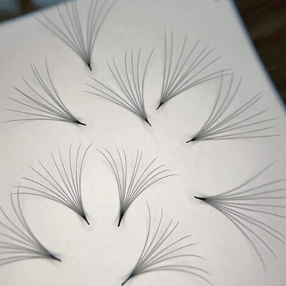 12D Volume | 1200 Premade Volume Fans - 8 sizes in 1 box | Lengths : 9-16mm | Round Box