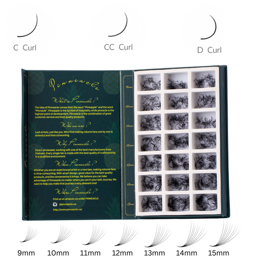 2100 Fans | 21 sizes in 1 | 8D volume | 7 lengths from 9-15mm |  3 curls : C, CC & D |