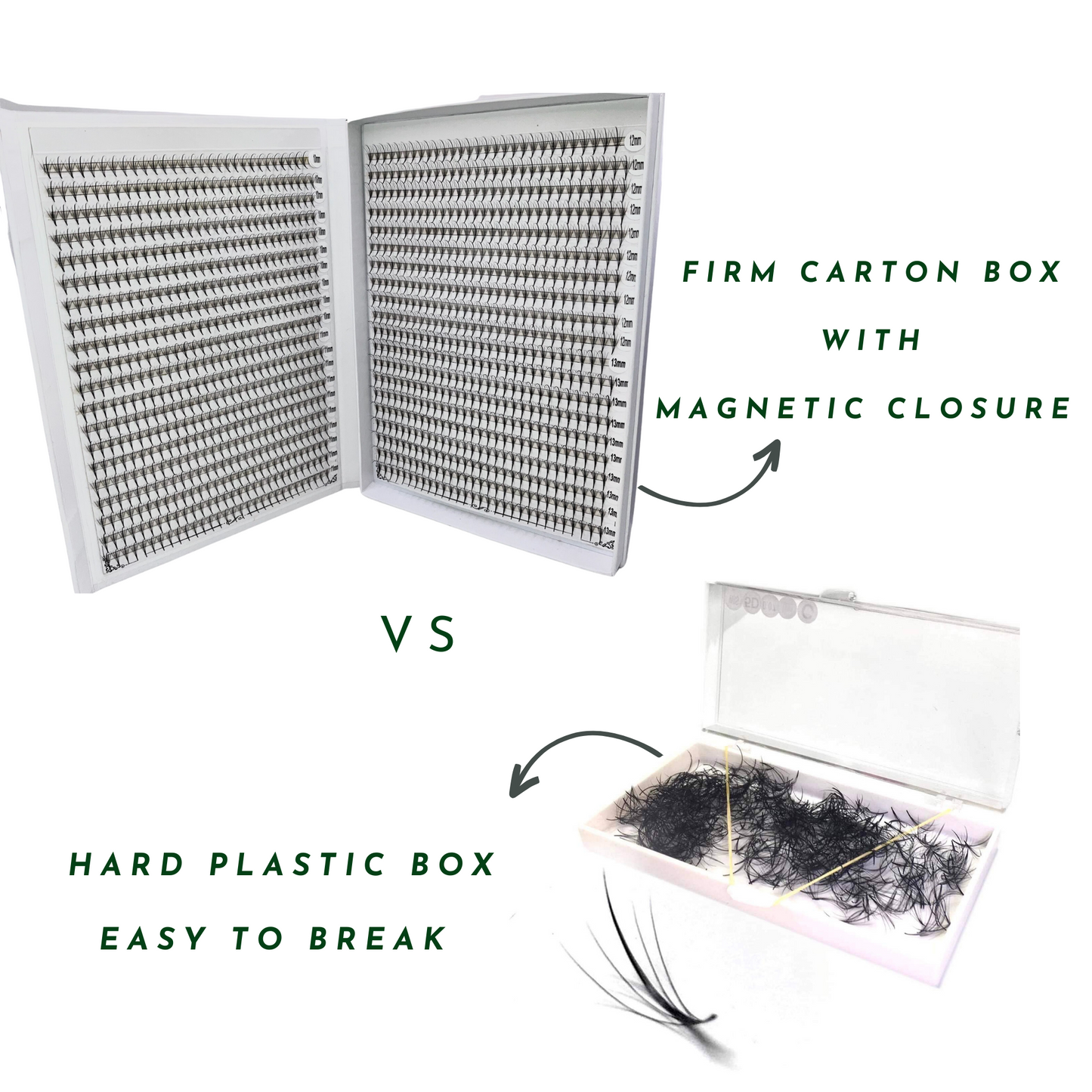 9D WISPY | XXL Box | 1200 Fans | Premade Spike + Volume Fans | Mix sizes