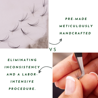 Pinneacle - 1200 Fans - 5D Wispy Premade Fans - Premade Spike + Volume Fans For Professional Eyelash Extensions (0.07-5D)