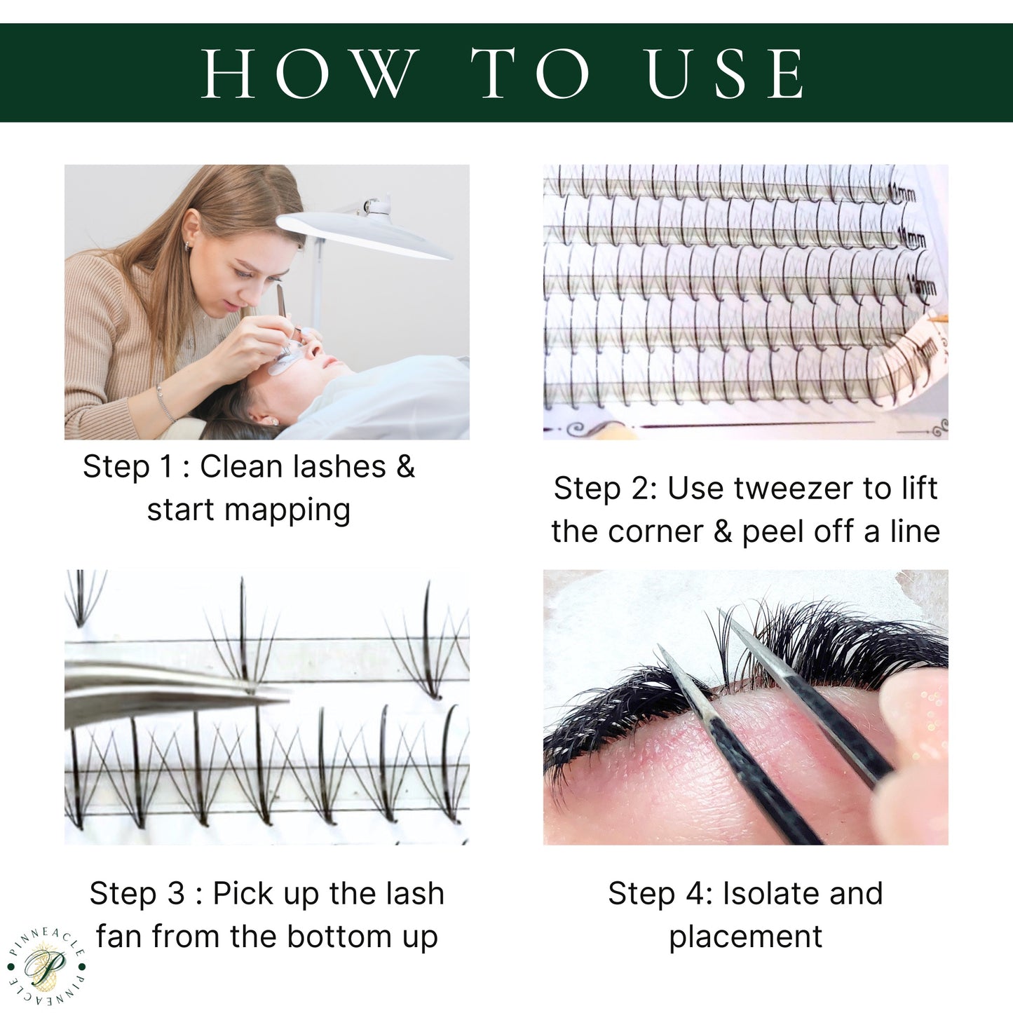 Pinneacle - 1200 Fans - 5D Wispy Premade Fans - Premade Spike + Volume Fans For Professional Eyelash Extensions (0.07-5D)