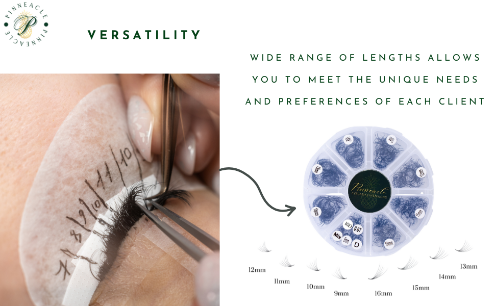 6D Volume | 1200 Fans | 8 sizes in 1 | 9-16mm | Premade Volume Fans