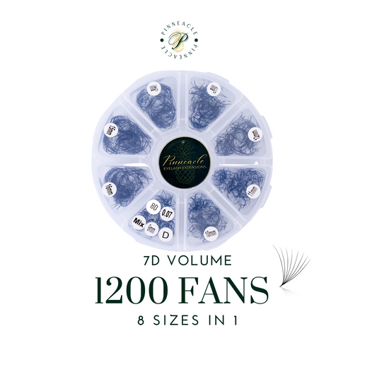 1200 Fans - 8 sizes 1 in box | Lengths: 11-18mm | Round Box | 7D