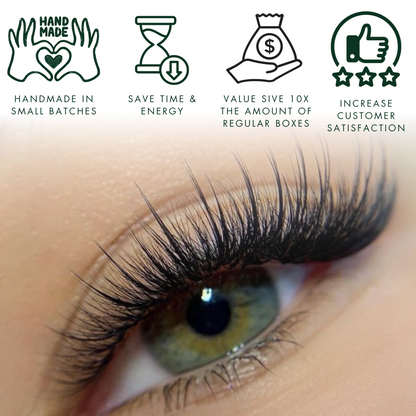 9D WISPY | XXL Box | 1200 Fans | Premade Spike + Volume Fans | Mix sizes