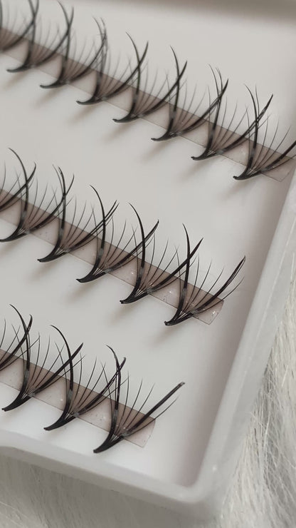 V Shape Wispy - 500 Fans - Promade Speedy Strip Fans - Phoenix Lashes, Double Wispy Lashes - 0.07